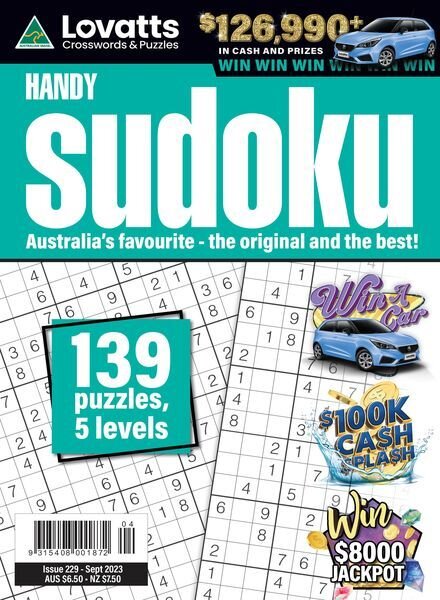Lovatts Handy Sudoku – Issue 229 – September 2023 Cover