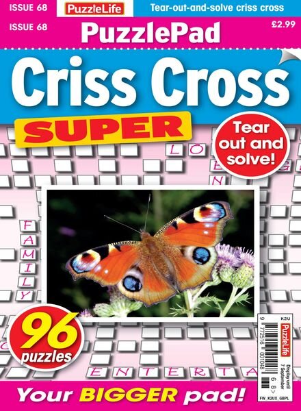 PuzzleLife PuzzlePad Criss Cross Super – Issue 68 – 14 August 2023 Cover
