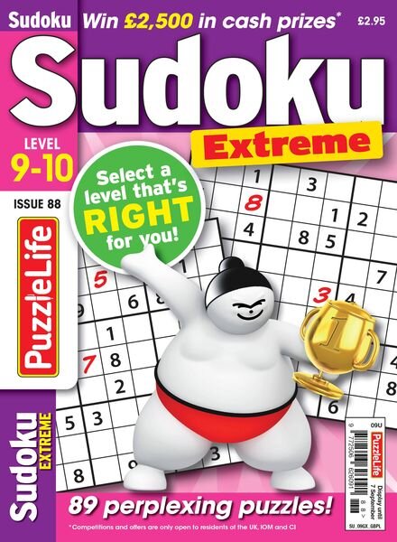 PuzzleLife Sudoku Extreme – Issue 88 – 3 August 2023 Cover