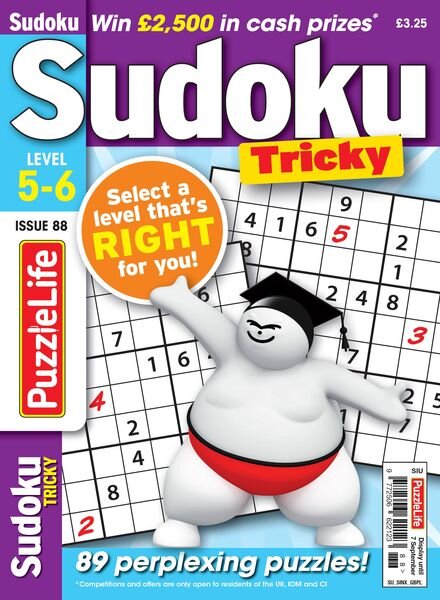 PuzzleLife Sudoku Tricky – Issue 88 – 3 August 2023 Cover