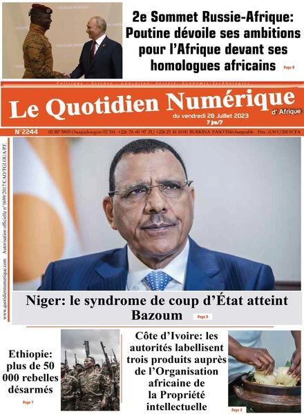 Quotidien Numerique d’Afrique – 28 juillet 2023 Cover