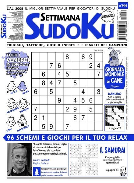 Settimana Sudoku – Settembre 2023 Cover