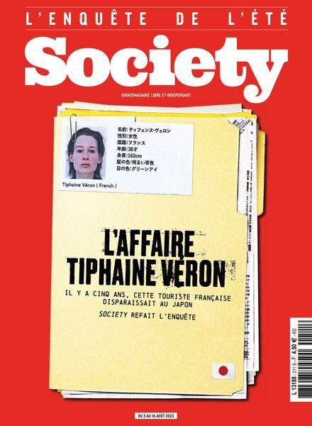 Society – 3 Aout 2023 Cover