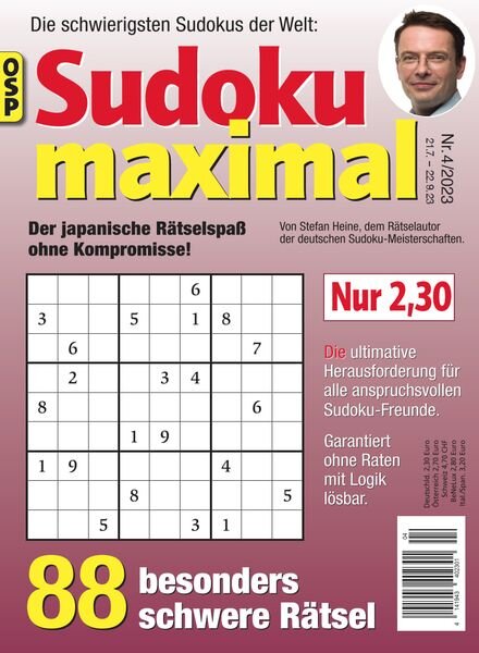 Sudoku Maximal – Nr 4 2023 Cover