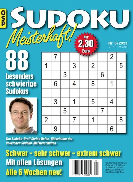 Sudoku Meisterhaft – Nr 6 2023 Cover