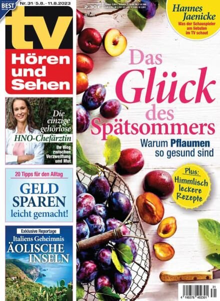 TV Horen und Sehen – 28 Juli 2023 Cover