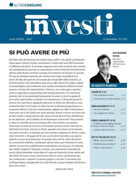 Altroconsumo Investi – 12 Settembre 2023 Cover