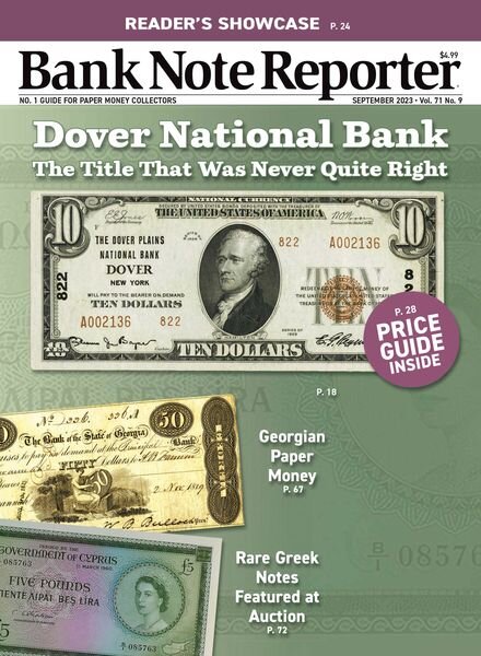 Bank Note Reporter – September 2023 Cover