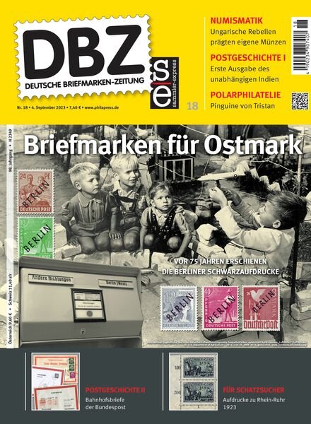 Deutsche Briefmarken-Zeitung – 4 September 2023 Cover