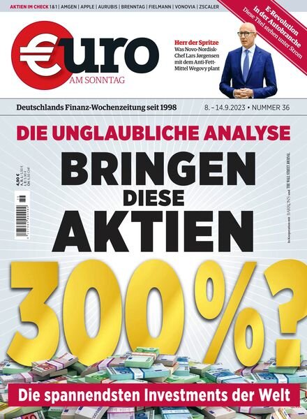 Euro am Sonntag – 8 September 2023 Cover