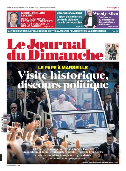 Le Journal du dimanche – 24 Septembre 2023 Cover