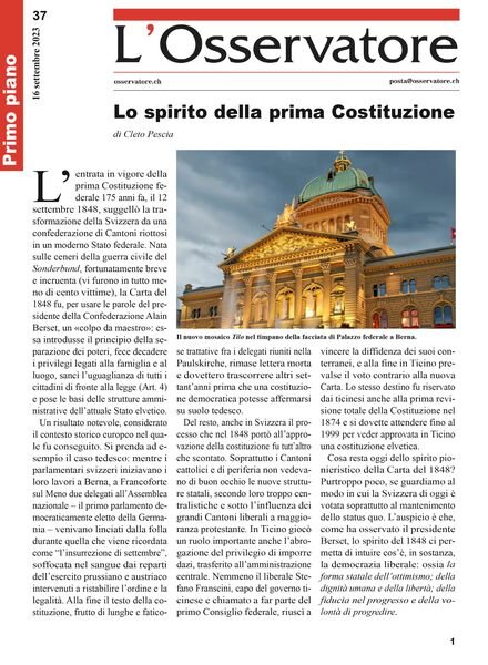 L’Osservatore – 16 Settembre 2023 Cover
