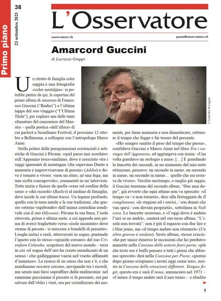 L’Osservatore – 23 Settembre 2023 Cover