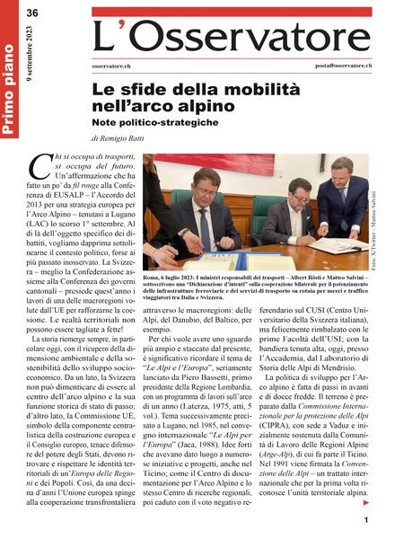 L’Osservatore – 9 Settembre 2023 Cover
