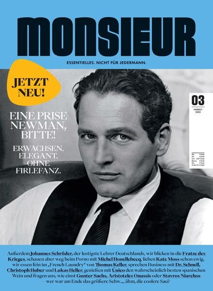 Monsieur – Herbst 2023 Cover