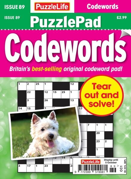PuzzleLife PuzzlePad Codewords – Issue 89 – 7 September 2023 Cover