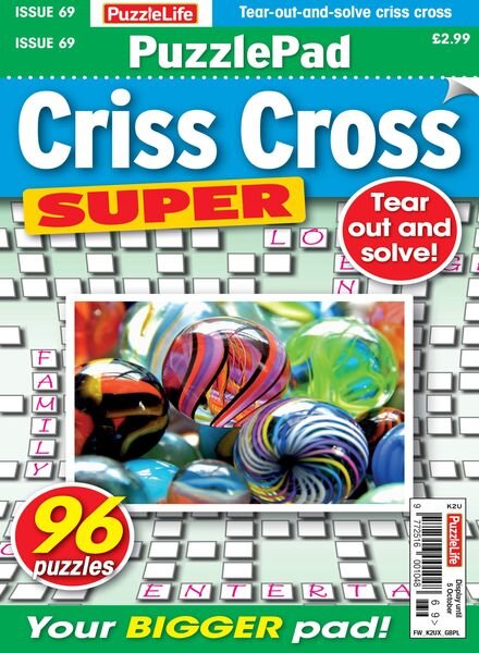 PuzzleLife PuzzlePad Criss Cross Super – Issue 69 – 7 September 2023 Cover