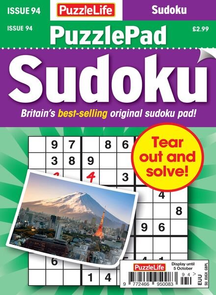 PuzzleLife PuzzlePad Sudoku – Issue 94 – September 2023 Cover
