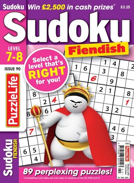PuzzleLife Sudoku Fiendish – Issue 90 – September 2023 Cover