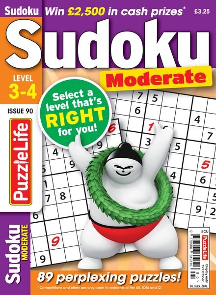 PuzzleLife Sudoku Moderate – Issue 90 – September 2023 Cover