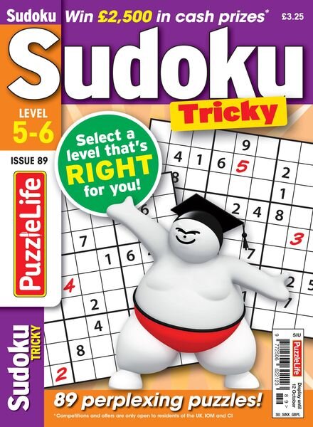 PuzzleLife Sudoku Tricky – Issue 89 – September 2023 Cover