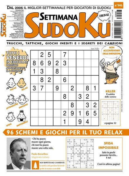 Settimana Sudoku – 29 Settembre 2023 Cover