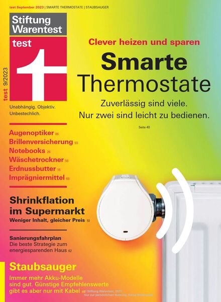 Stiftung Warentest Test – September 2023 Cover