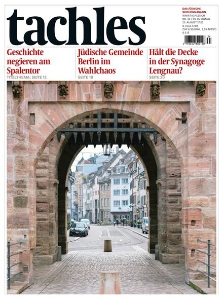 tachles – 25 August 2023 Cover