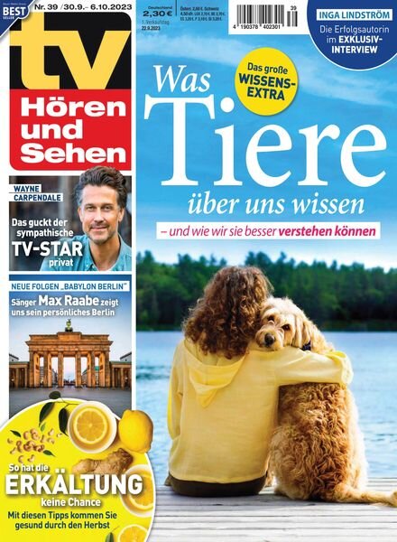 TV HOren und Sehen – 22 September 2023 Cover