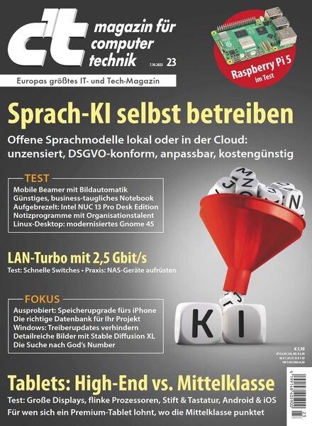 c’t Magazin fur Computertechnik – 05 Oktober 2023 Cover