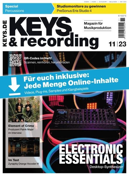 Keys & Recording – November 2023 Cover
