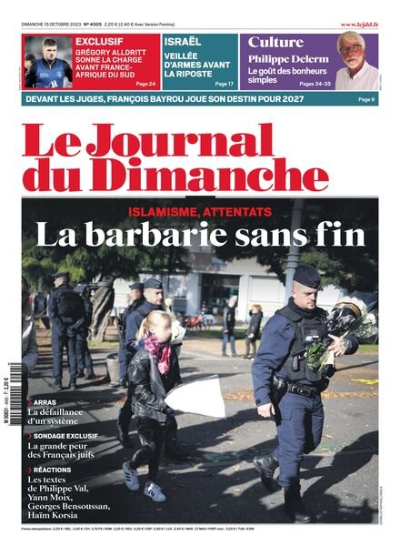 Le Journal du dimanche – 15 Octobre 2023 Cover