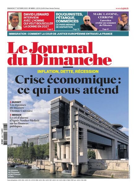 Le Journal du dimanche – 2 Octobre 2023 Cover