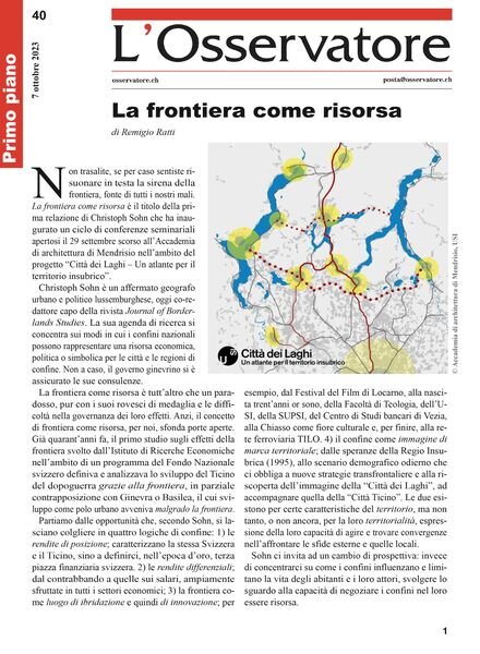 L’Osservatore – 7 Ottobre 2023 Cover