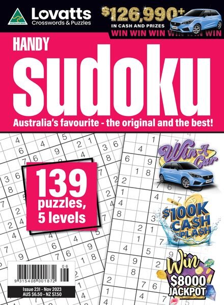 Lovatts Handy Sudoku – Issue 231 – November 2023 Cover