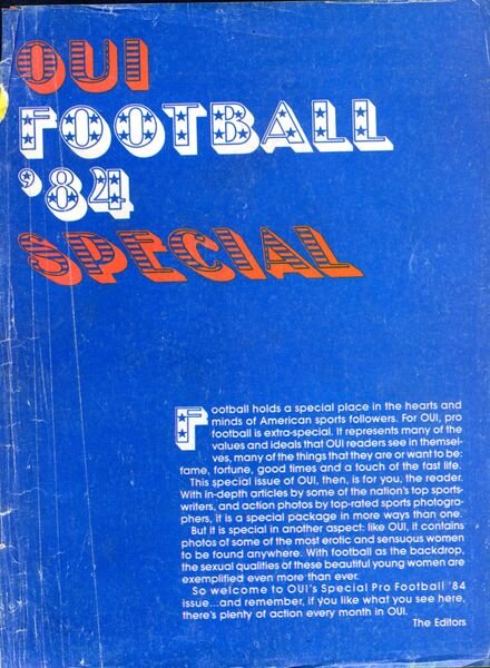 Oui – 1984 Football Special Cover