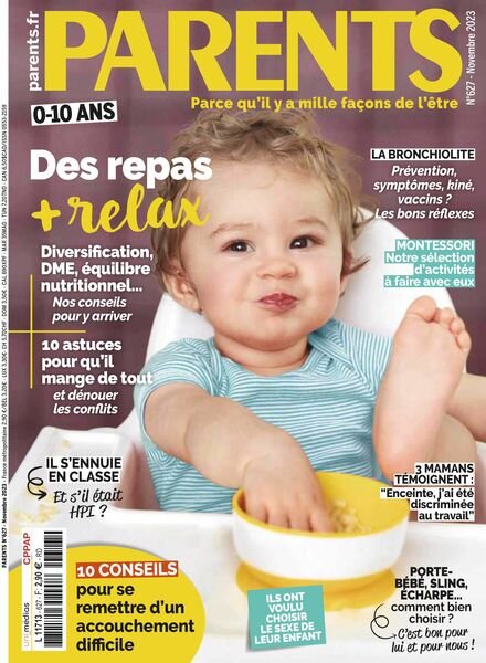 Parents France – Novembre 2023 Cover