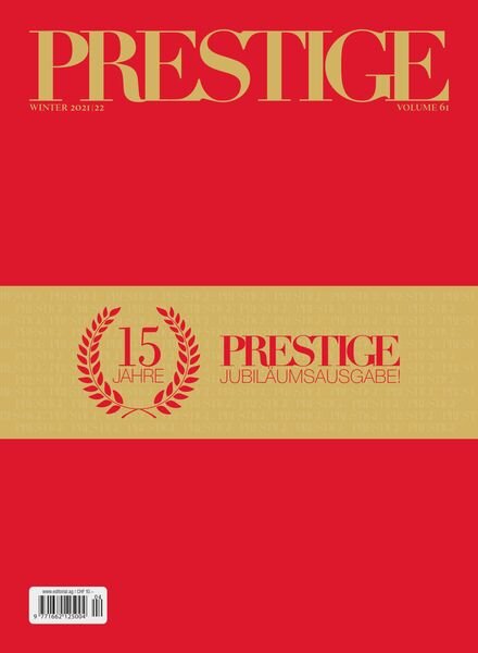 Prestige Switzerland – Volume 61 – Winter 2021-2022 Cover