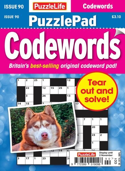 PuzzleLife PuzzlePad Codewords – Issue 90 – October 2023 Cover