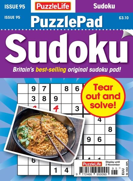 PuzzleLife PuzzlePad Sudoku – Issue 95 – October 2023 Cover