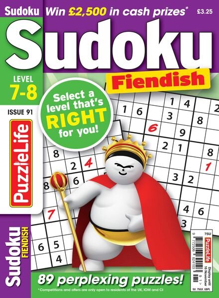 PuzzleLife Sudoku Fiendish – Issue 91 – October 2023 Cover