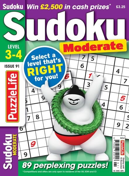 PuzzleLife Sudoku Moderate – Issue 91 – October 2023 Cover