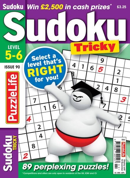 PuzzleLife Sudoku Tricky – Issue 90 – October 2023 Cover