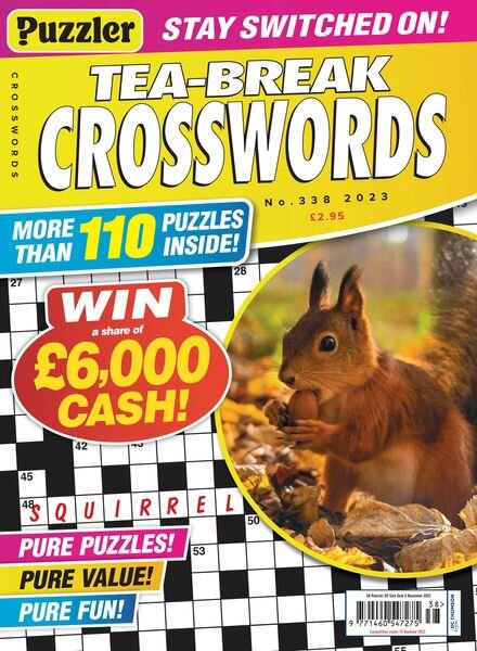 Puzzler Tea-Break Crosswords – Issue 338 – 10 October 2023 Cover