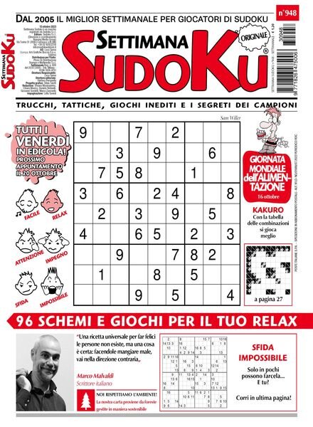 Settimana Sudoku – 13 Ottobre 2023 Cover