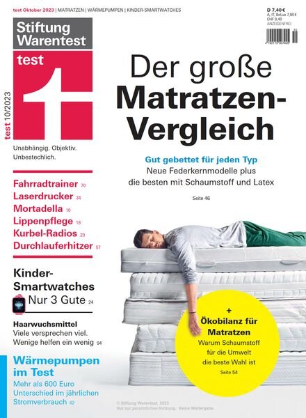 Stiftung Warentest Test – Oktober 2023 Cover