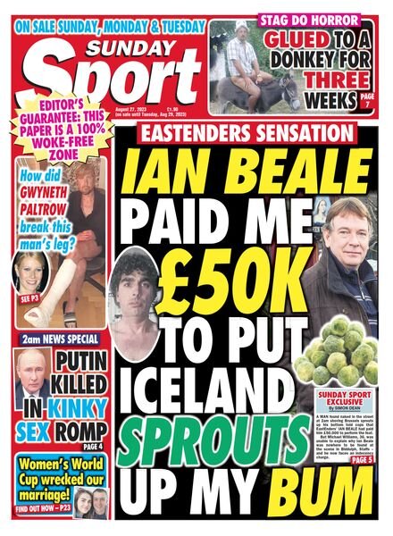 Sunday Sport – 25 August 2023 Cover