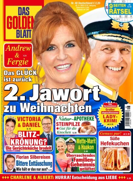 Das Goldene Blatt – 25 November 2023 Cover