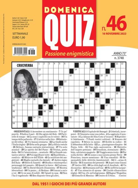 Domenica Quiz – 16 Novembre 2023 Cover