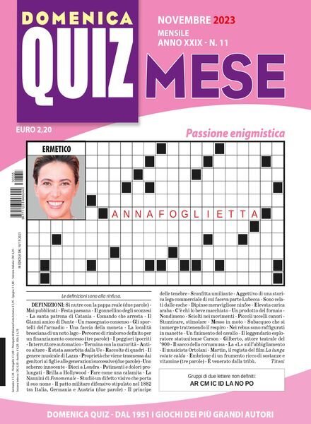 Domenica Quiz Crucipuzzle – 18 Novembre 2023 Cover